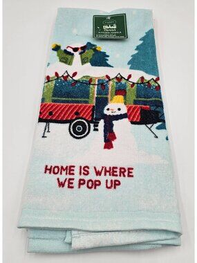 NWT St. Nicholas Square Home Is Where We Pop Up Kitchen Towels (2) Holiday Xmas